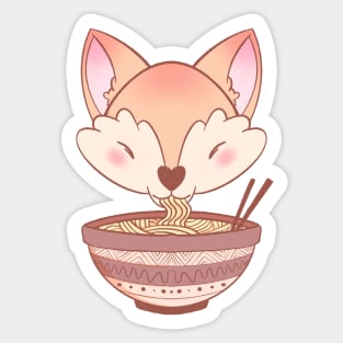 Ramen Fox Sticker